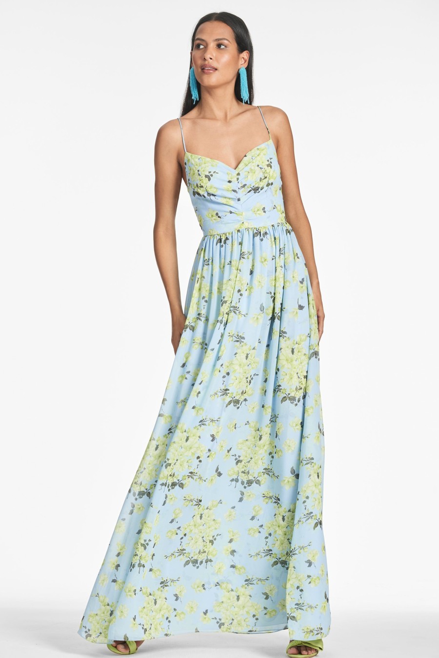 Sachin & Babi Sienna Gown-Sky Citrine Floral | Covered