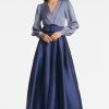 Sachin & Babi Zoe Gown-Cool Grey/Night Sky | Plus Sizes