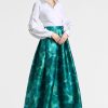 Sachin & Babi Ava Skirt-Emerald Watercolor Floral | Matching Sets