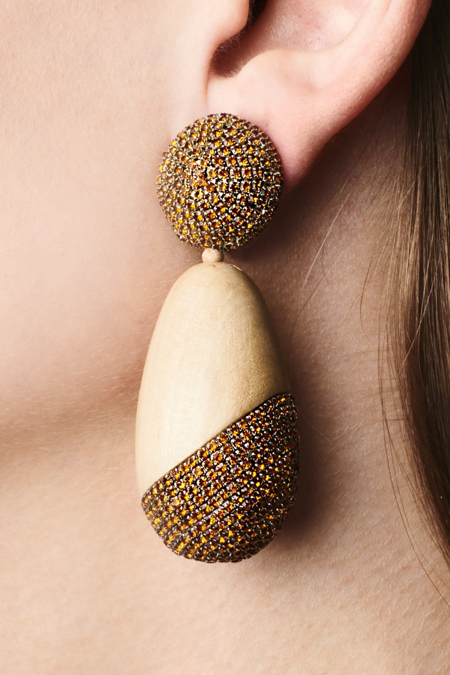 Sachin & Babi Christina Earrings-Wood / Crystals | Earrings