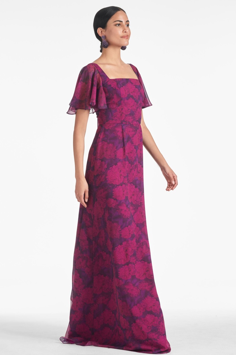 Sachin & Babi Aurora Gown-Magenta Bloom | Plus Sizes