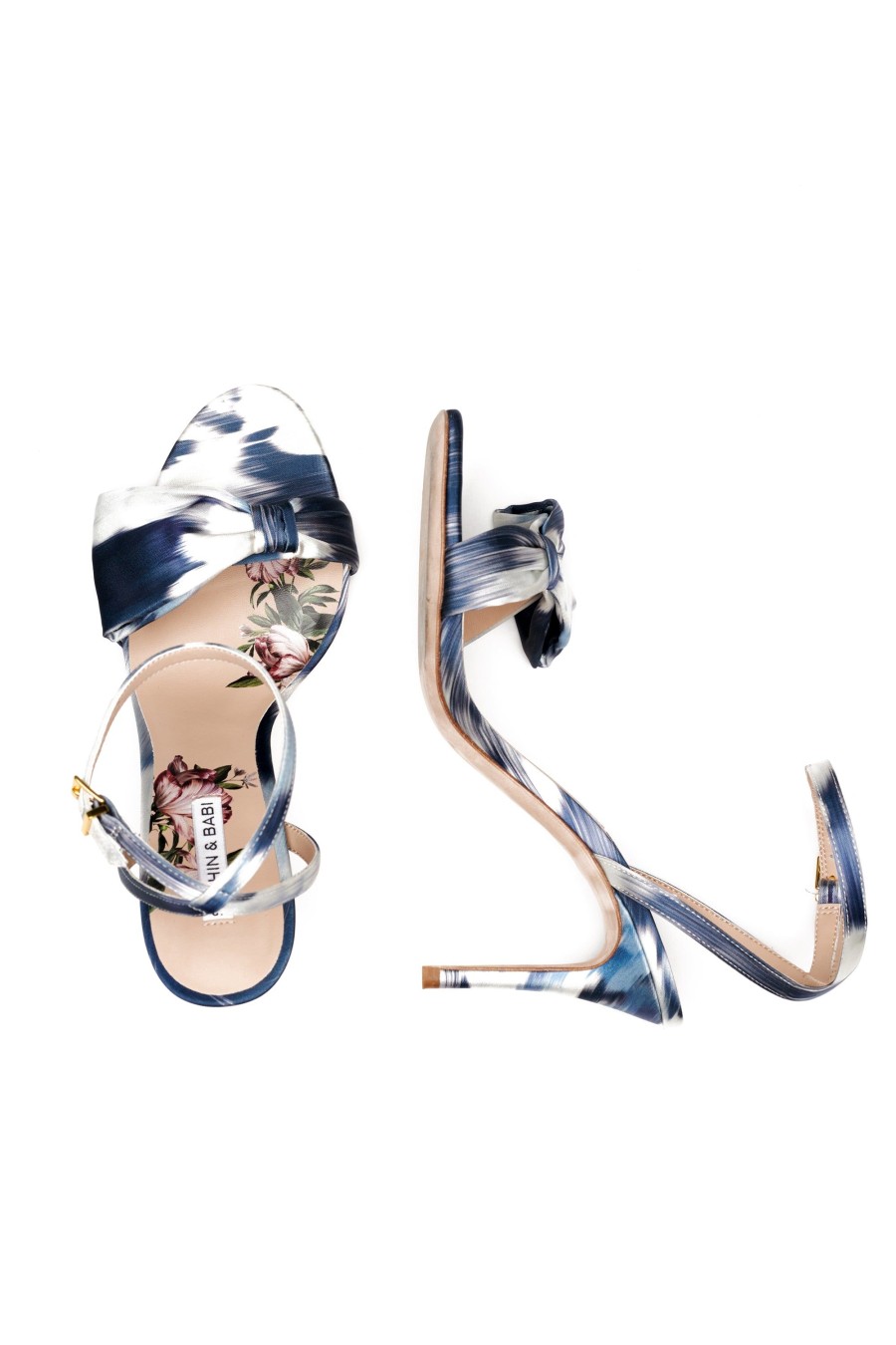 Sachin & Babi Chelsea Obi-Bow Open Toe-Blue Ikat Floral | Shoes & Bags