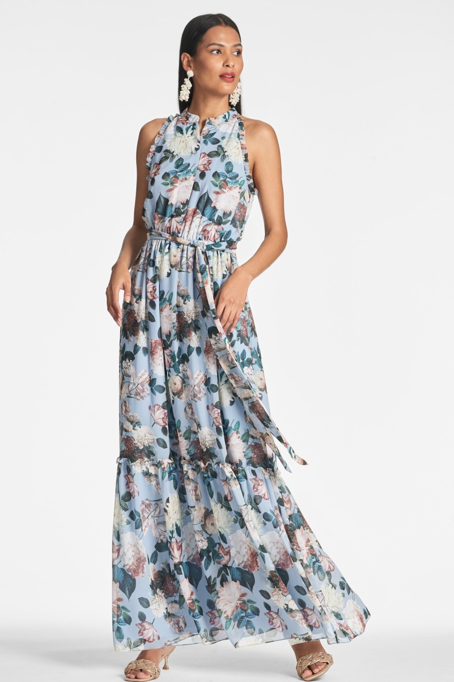 Sachin & Babi Blair Dress-Ice Blue Garden | Sleeveless