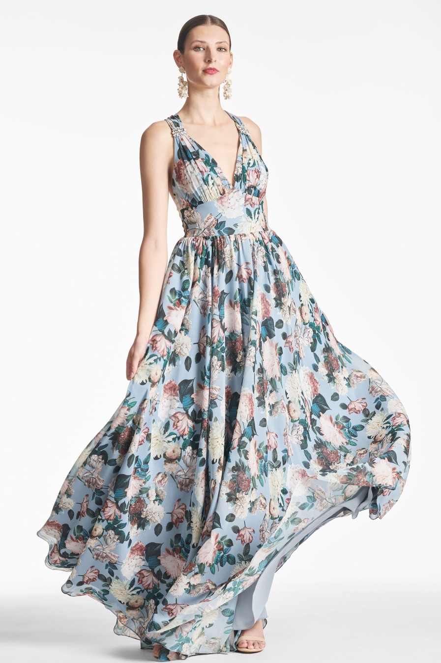 Sachin & Babi Kenzia Gown-Ice Blue Garden | Covered