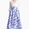 Sachin & Babi Zoe Gown-Off White/Azure Watercolor | Plus Sizes