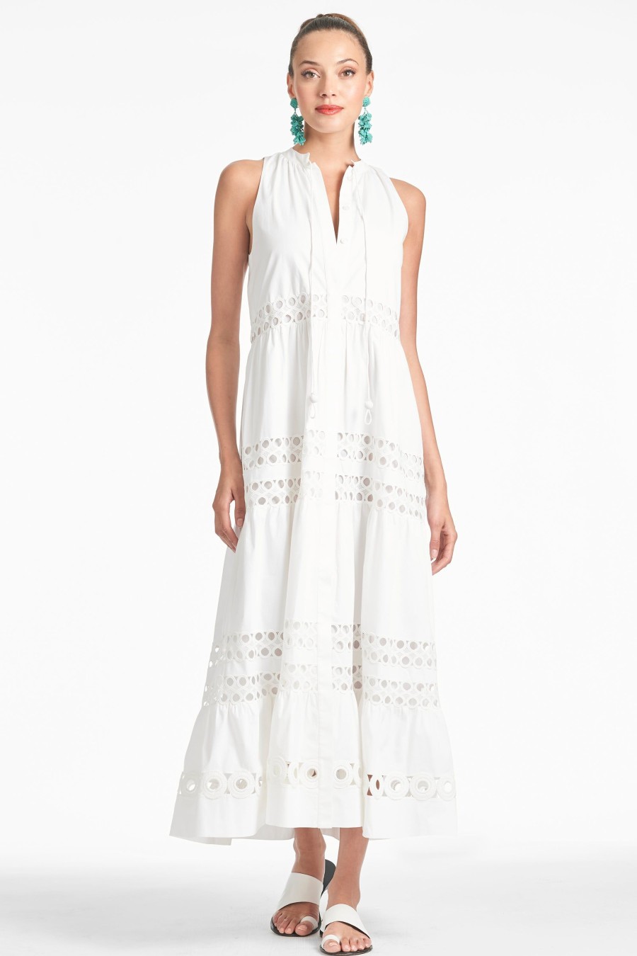 Sachin & Babi Positano Dress-White | Sleeveless