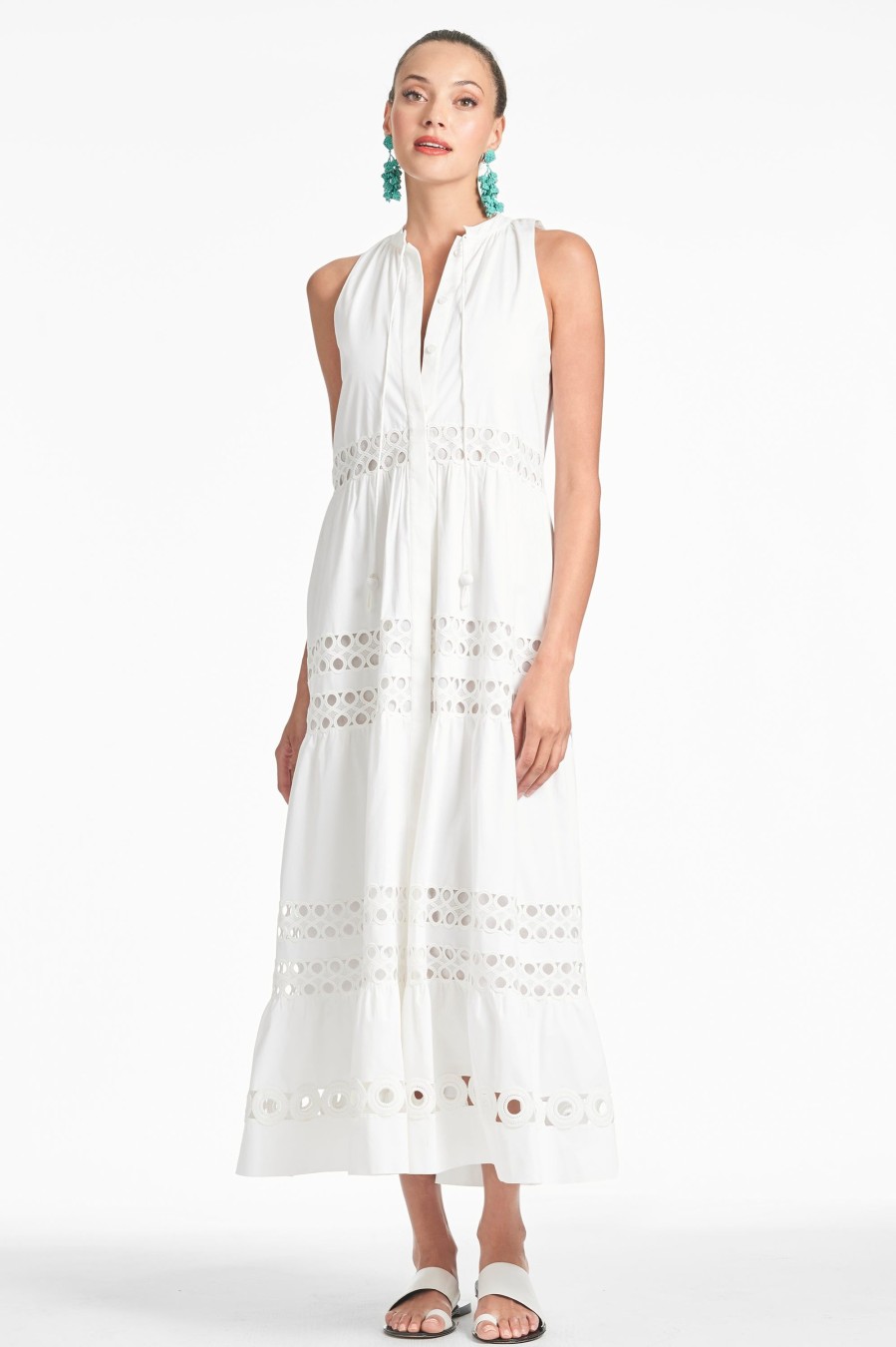 Sachin & Babi Positano Dress-White | Sleeveless