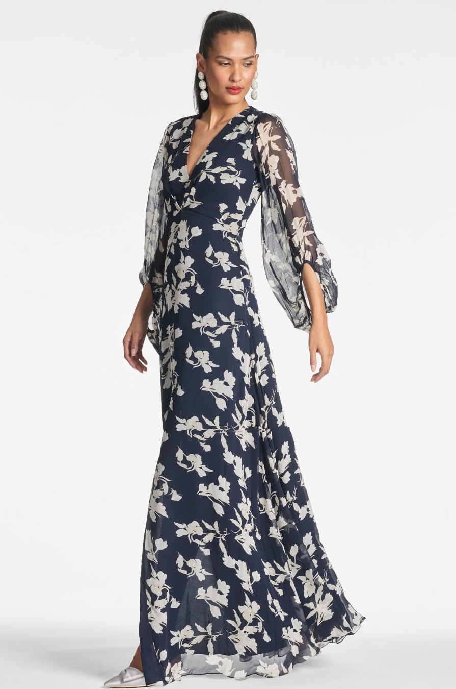 Sachin & Babi Jenny Gown-Navy Venetia Petal | Plus Sizes