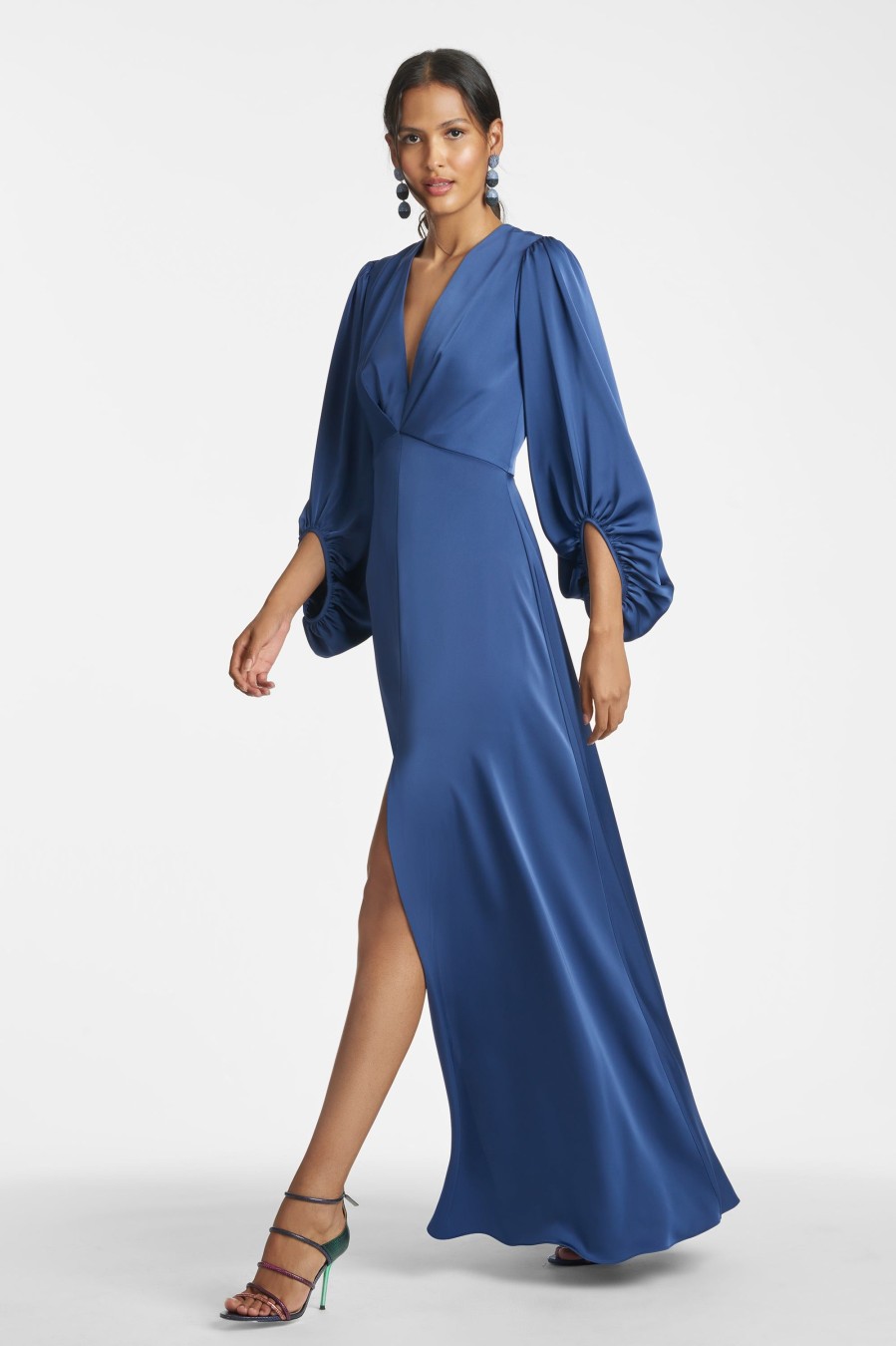 Sachin & Babi Jenny Gown-Washed Indigo | Covered