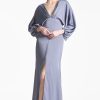 Sachin & Babi Satin Gabby Gown-Cool Grey | Covered