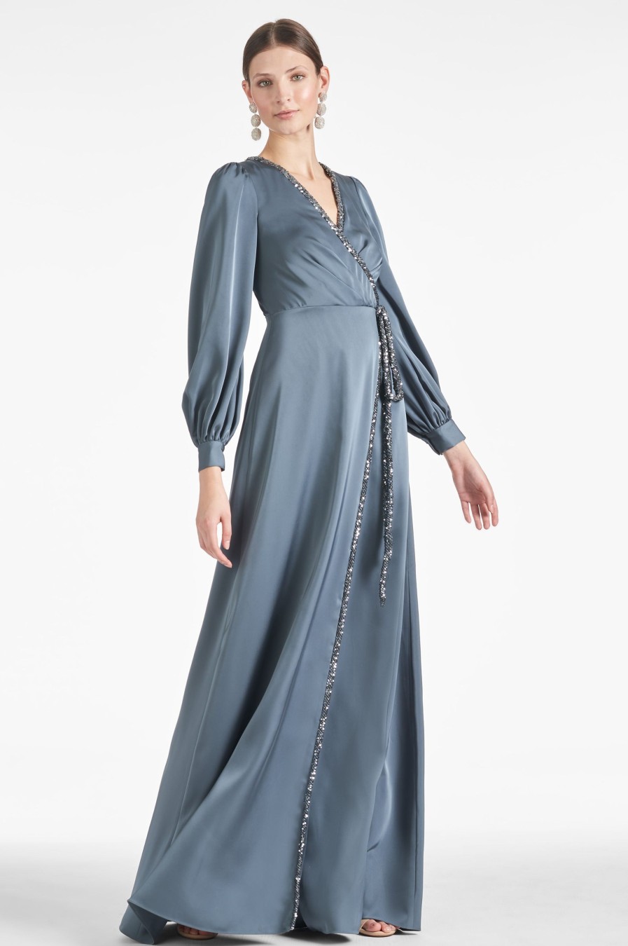 Sachin & Babi Dorthea Gown-Gunmetal | Plus Sizes