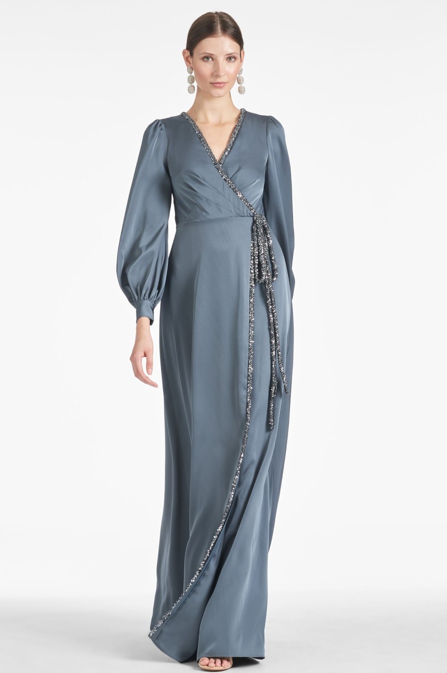 Sachin & Babi Dorthea Gown-Gunmetal | Plus Sizes