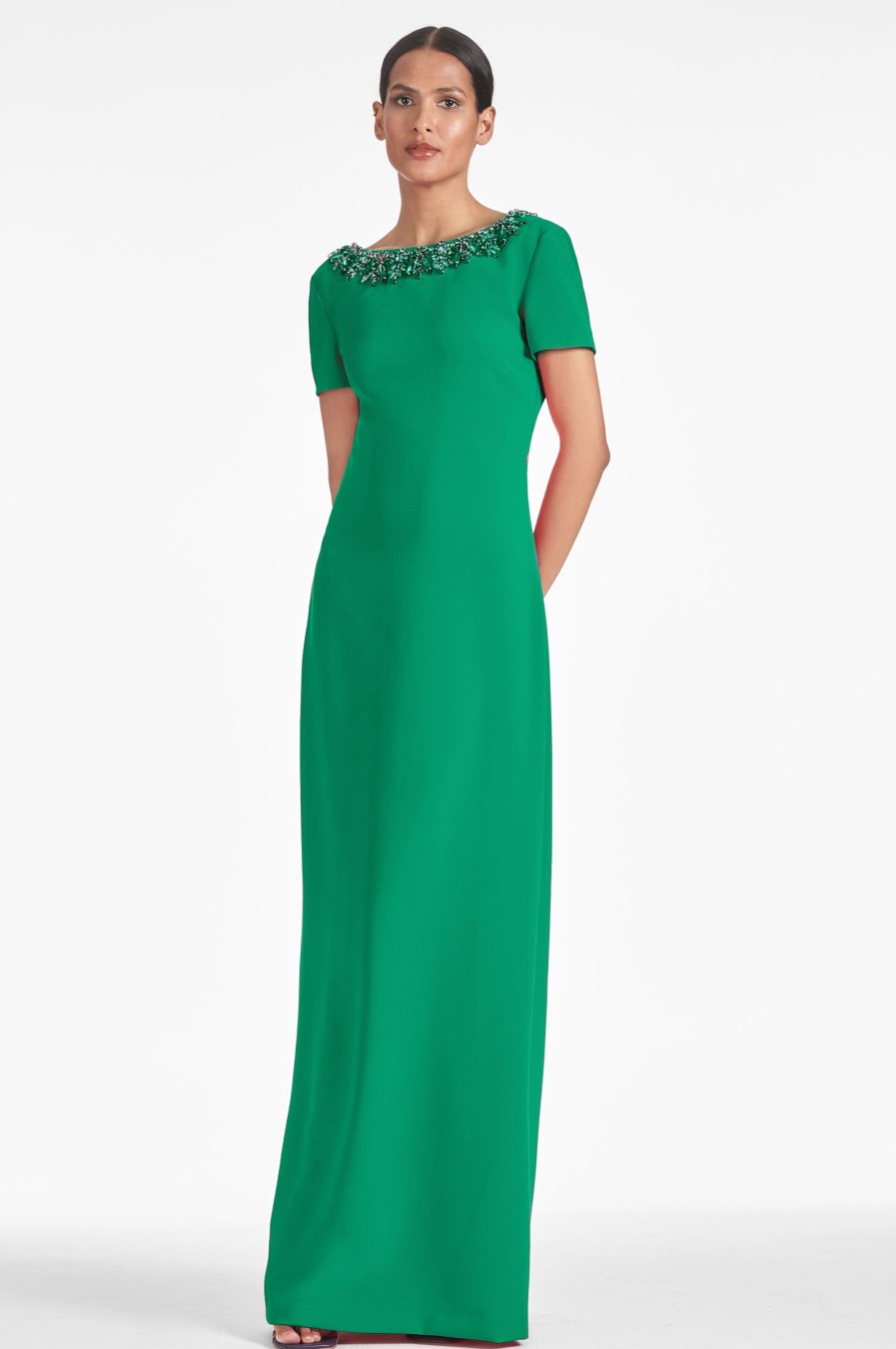 Sachin & Babi Shiloh Gown-Cadmium Green | Covered